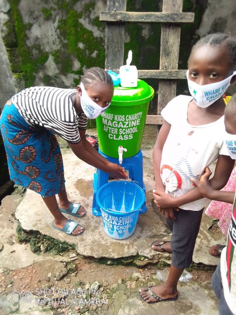 WharfKids's tweet image. Back to school. Well, After School Classes. With some good COVID-19 measures in place. Nice to see at least one of our Ebola survivor beneficiaries in these pictures. #MagazineWharf #Freetown #SierraLeone #AfterEbola