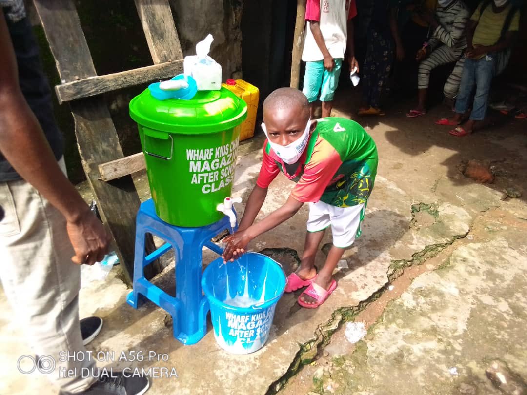 WharfKids's tweet image. Back to school. Well, After School Classes. With some good COVID-19 measures in place. Nice to see at least one of our Ebola survivor beneficiaries in these pictures. #MagazineWharf #Freetown #SierraLeone #AfterEbola