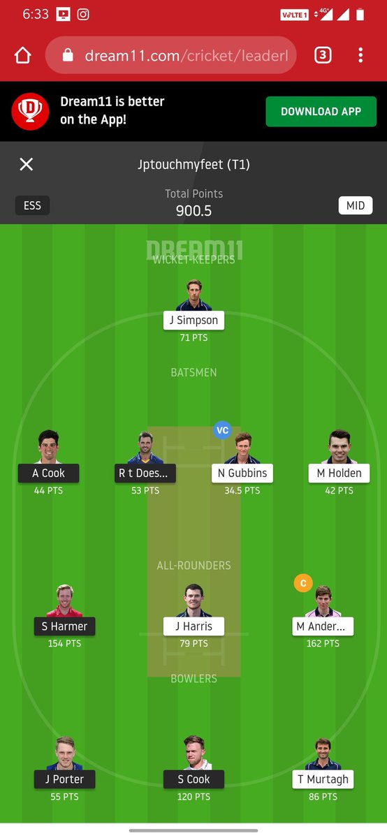 jptouchmyfeet's tweet photo. County another one actually not sweep but profitable match in county test
If u want to join our public channel below I gave link click and join
https://t.co/5Lm2GEzjSr

@dreamteampavun @TheRitikGupta @mahesh_kanabur 
#Dream11 #t20blast #ESSvsMID  #dream11Prediction #Dream11Team https://t.co/9fOiuwW6Yg