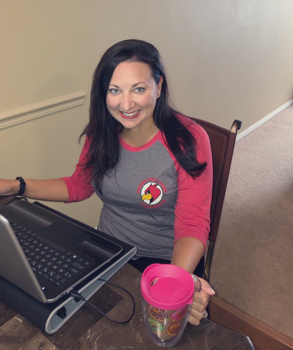 Kicking off year 17 of teaching middle school...from my kitchen! Happy #firstdayofschool! Proud to be a <a href="/CorkranMSAACPS/">CorkranMSAACPS</a> Cardinal! #AACPSAwesome #firstdayofschool2020 #elearning <a href="/AACountySchools/">AACPS</a>