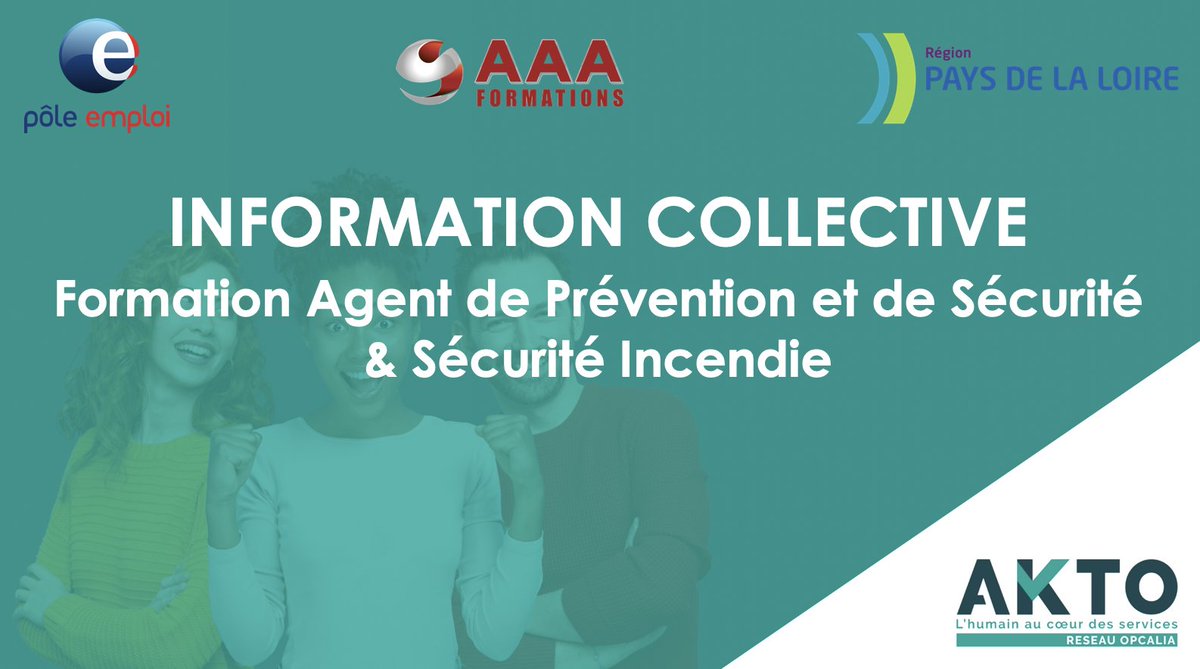 Aujourd'hui 1er Information Collective de la mise en place de la formation entièrement financé et rémunéré ...
2ème information Collective le 22 Septembre 2020 au centre de formation. Renseignements : 02.51.40.15.20 / contact.aaaformations@gmail.com
#AAAFORMATIONS