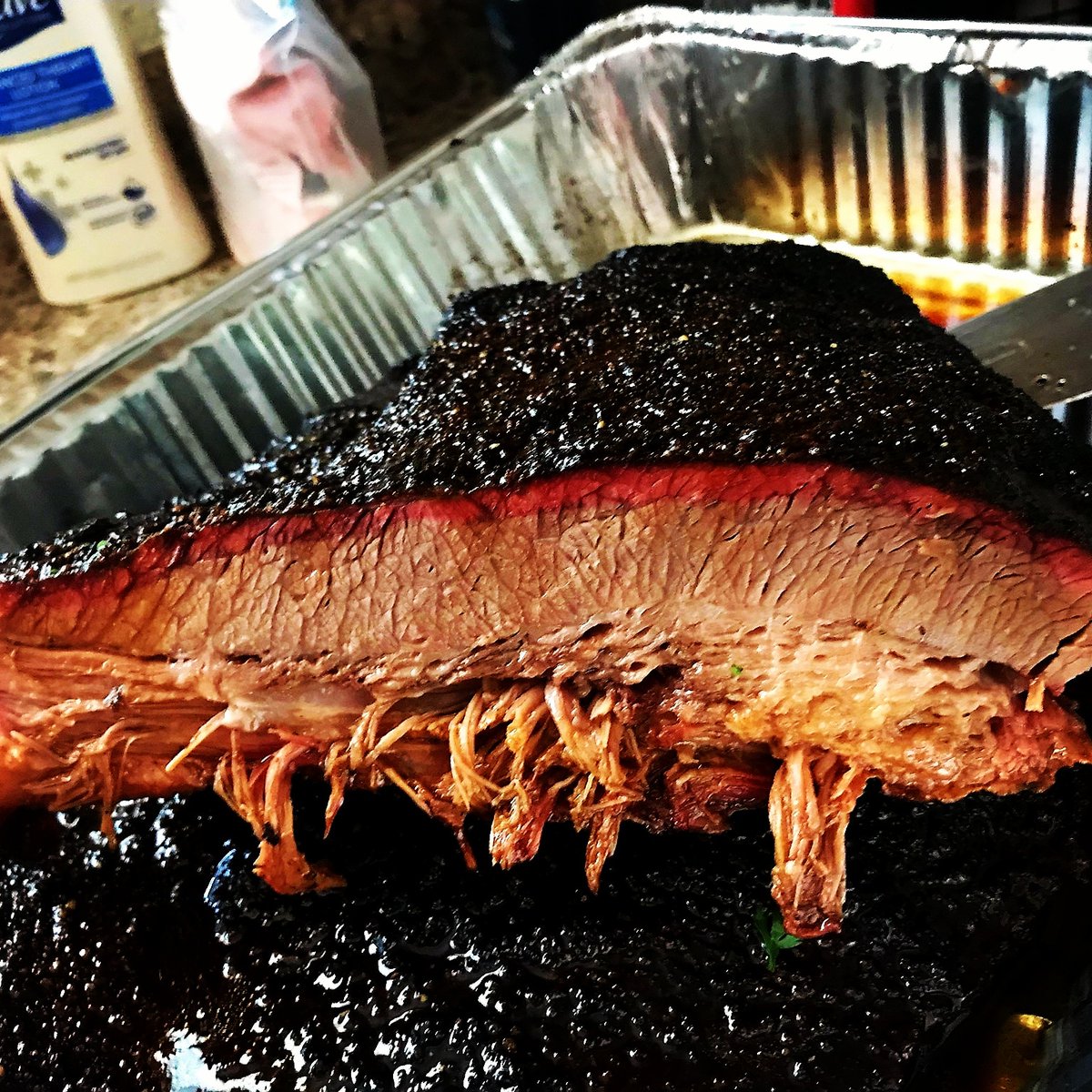 NorthTXBBQ's tweet photo. This brisket turned out insane!!!!! Cut into slices for brisket Street tacos topped with cilantro , onion and salsa!!!!

#GameOver https://t.co/5jN5ThYxli