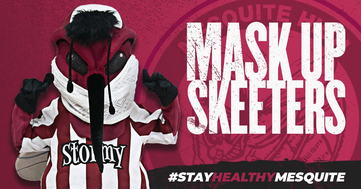 If you know a current or future <a href="/MesquiteHS/">Mesquite High School</a> Skeeter be sure to RT this #StayHealthyMesquite reminder!! We can't wait to see our students back on campus next Monday, Sept. 14. #MaskUpSkeeters