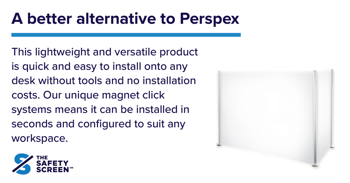 TheSafetyScreen's tweet photo. Why you shouldn't choose a Perspex screen 👇

As well as there being a shortage of Perspex, it is more expensive compared to the same sized Safety Screen 🤑 What are you waiting for? Head to our website to view our full range 👉 https://t.co/3MCpqlrltq

#SafetyScreen #COVID19 https://t.co/aABSDJVy9J