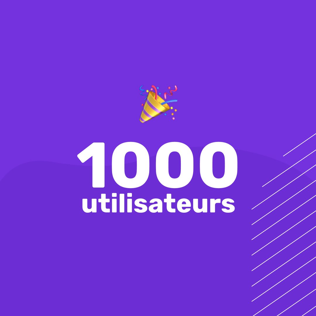 🎉 Un cap est passé ! Les 1000 premiers utilisateurs sont là et toute l’équipe est fière de vous l’annoncer aujourd’hui.
Prochain cap ? 10 000 utilisateurs.

SUN devient chaque jour un peu plus la nouvelle référence des #patients-experts et nous continuons notre combat. 🚀