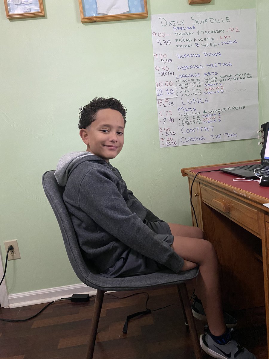 First day of 4th grade #firstdayofschool2020 #distancelearning #excited