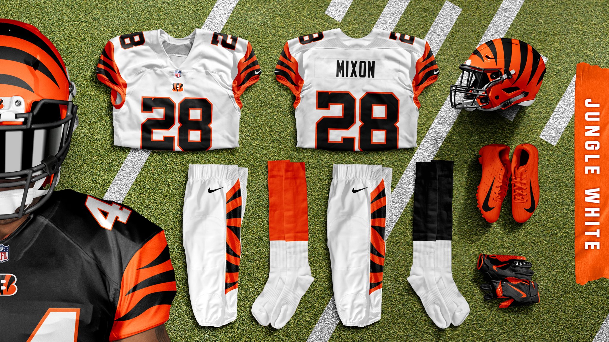 Dan Royer on X: Hey @7BOOMERESIASON ! Simplified bolder stripes (better  for TV). Ditched the white down the sides. New color rush which actual  color. Let's do this!!! #whodey Go @Bengals  /