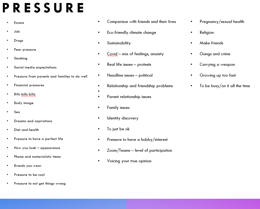 AllStarEnts's tweet photo. Some great chats with happening with the young minds over at @YoungDynamos talking about the pressures young people face today - can you think of others? #mentalhealth #BounceNotBreak https://t.co/cZynBGTLq6