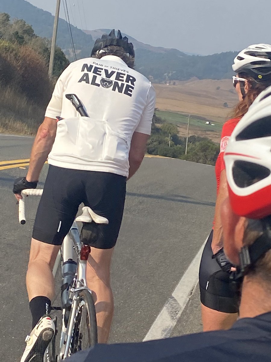 gravesrick's tweet photo. Honored to ride with Doug as he rides to raise awareness about suicide. It was hot and he was tired but he was #neveralone @PairofThieves #divineelectricracing https://t.co/LEgcMx66LZ