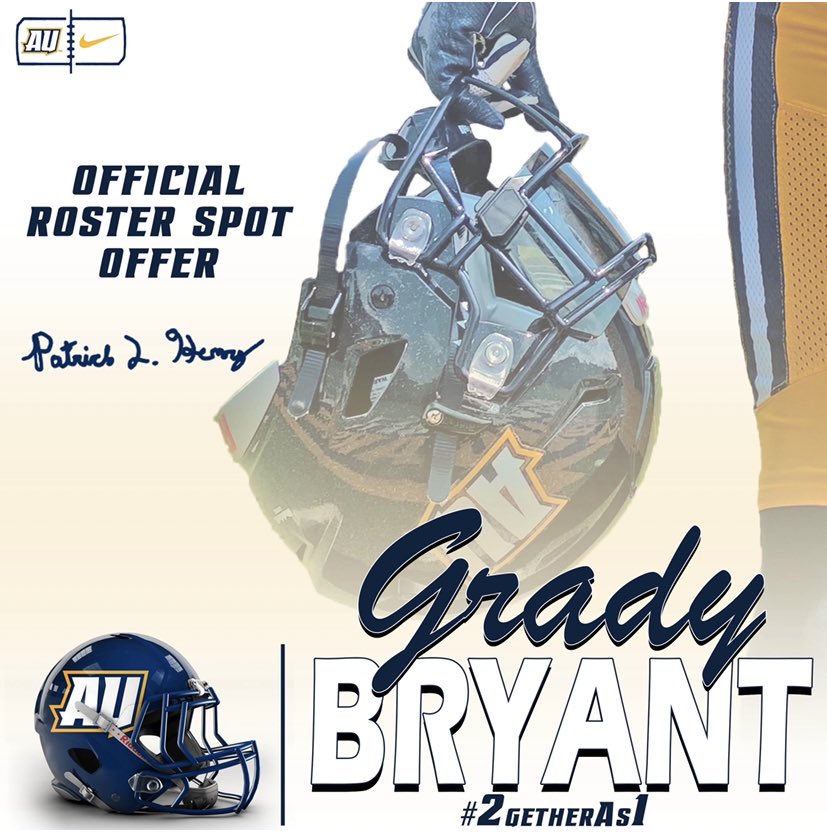 Grady Bryant (@gradybryant2) on Twitter photo Grateful to receive an offer from Averett University! <a href="/RamsFBrecruits/">@RamsFBrecruiting</a> @Coach_FredM @CarterRamsFB Grateful to receive an offer from Averett University! <a href="/RamsFBrecruits/">@RamsFBrecruiting</a> @Coach_FredM @CarterRamsFB