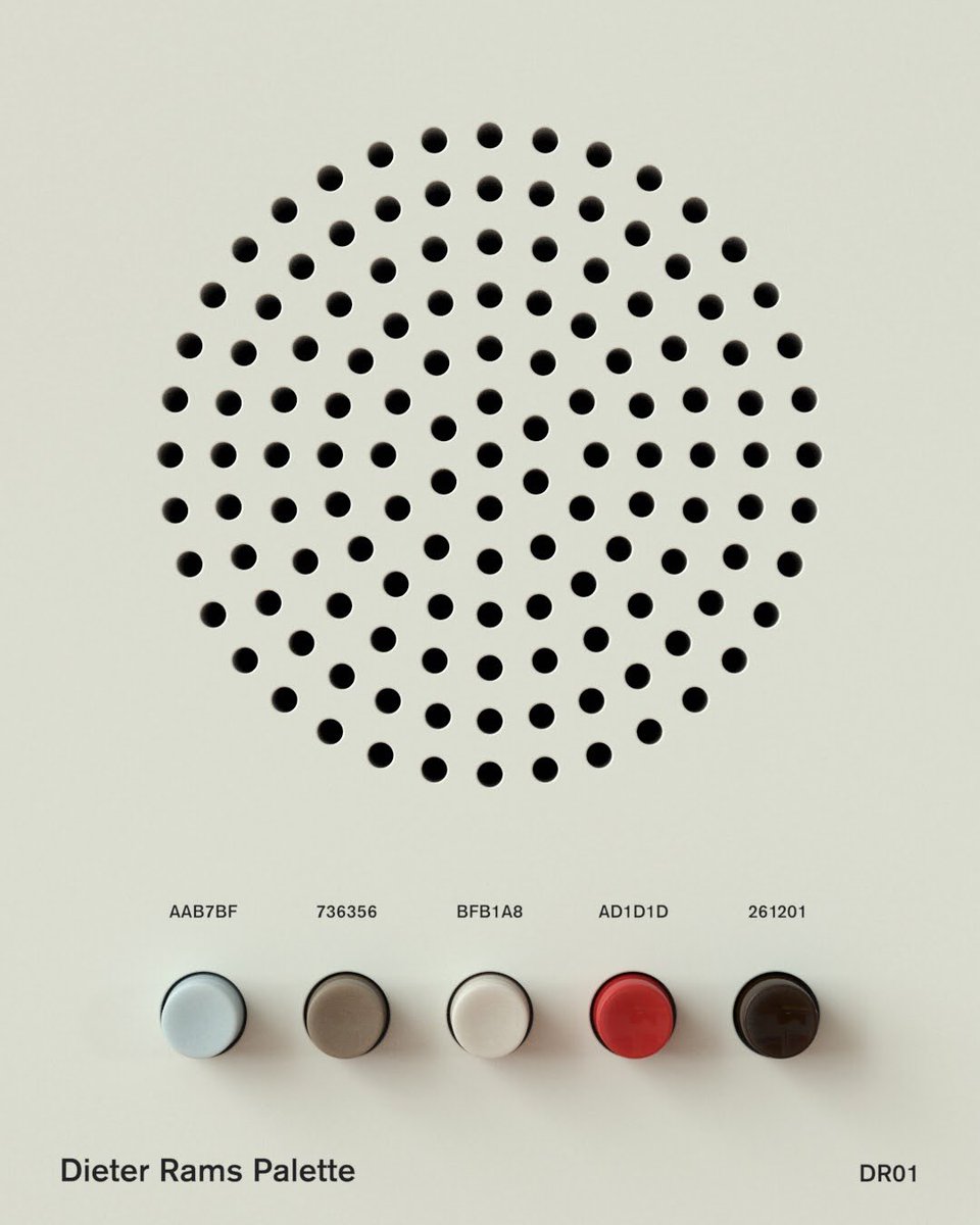 cgpov's tweet photo. I nearly forgot that we have a whole set of Dieter Rams color palettes to download over on @GSG3D Plus for @maxon3d https://t.co/bdS2wex8Bd