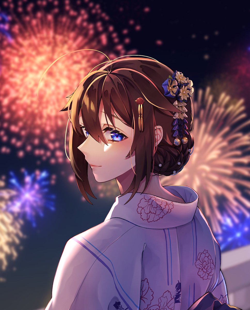 時雨(艦これ) ,時雨改二 「夏も終わりなので浴衣時雨ちゃん少し直して再掲 」|こずのイラスト