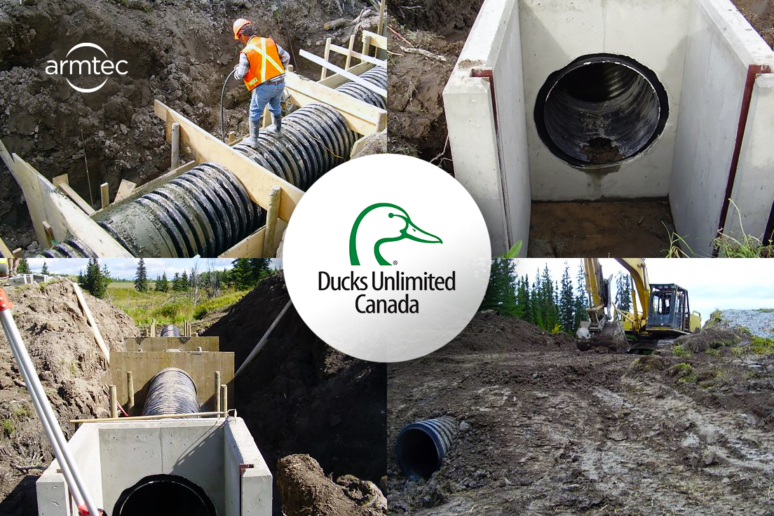 This new HDPE pipe control structure for Ducks Unlimited Canada was installed in British Columbia to safeguard local wildlife and their wetland habitat. Learn more about HDPE pipe: armtec.com/products/drain…

#drainagesolutions #wildlifeconservation #hdpepipe #engineeredsolutions