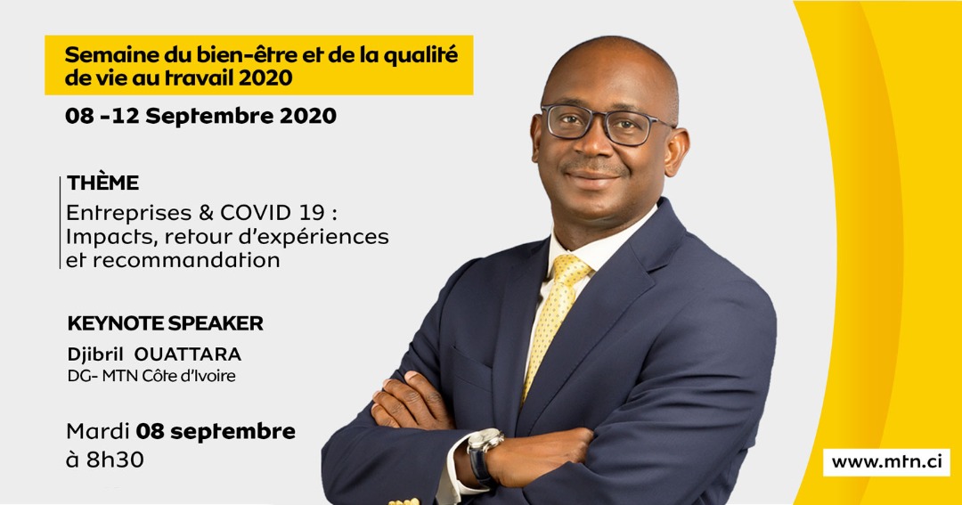 ouatt_djibril's tweet photo. J'ai été keynote speaker de la semaine du bien-être et de la qualité de vie au travail, j'ai partagé les leçons de MTN dans la gestion des RH pendant la crise COVID,nos actions auprès de nos clients,des communautés et du gouvernement dans le cadre de notre initiative #YelloHope https://t.co/ZRij7eytLr
