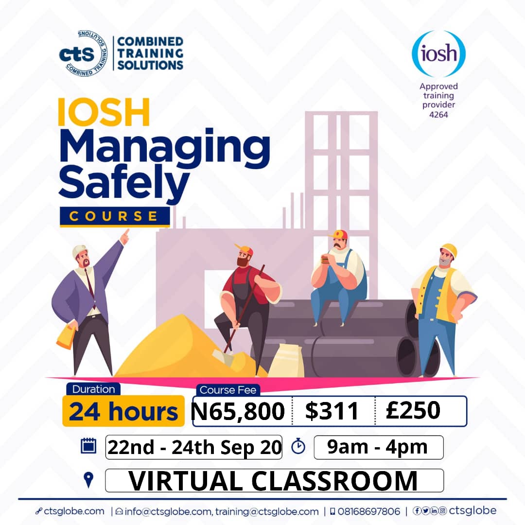 CTSGlobe's tweet photo. Register with us today and get started!
Visit www@ctsglobe.com or call 08168697806
.
.
.
.
#healthandsafety #ioshcourse #elearning #managingsafely #ctsglobe #hsenations #hsesummit #safetymydna #firstaid #training #professionalism #everydaysafe #thinksafety #makeitapriority https://t.co/wTvupeVK2r