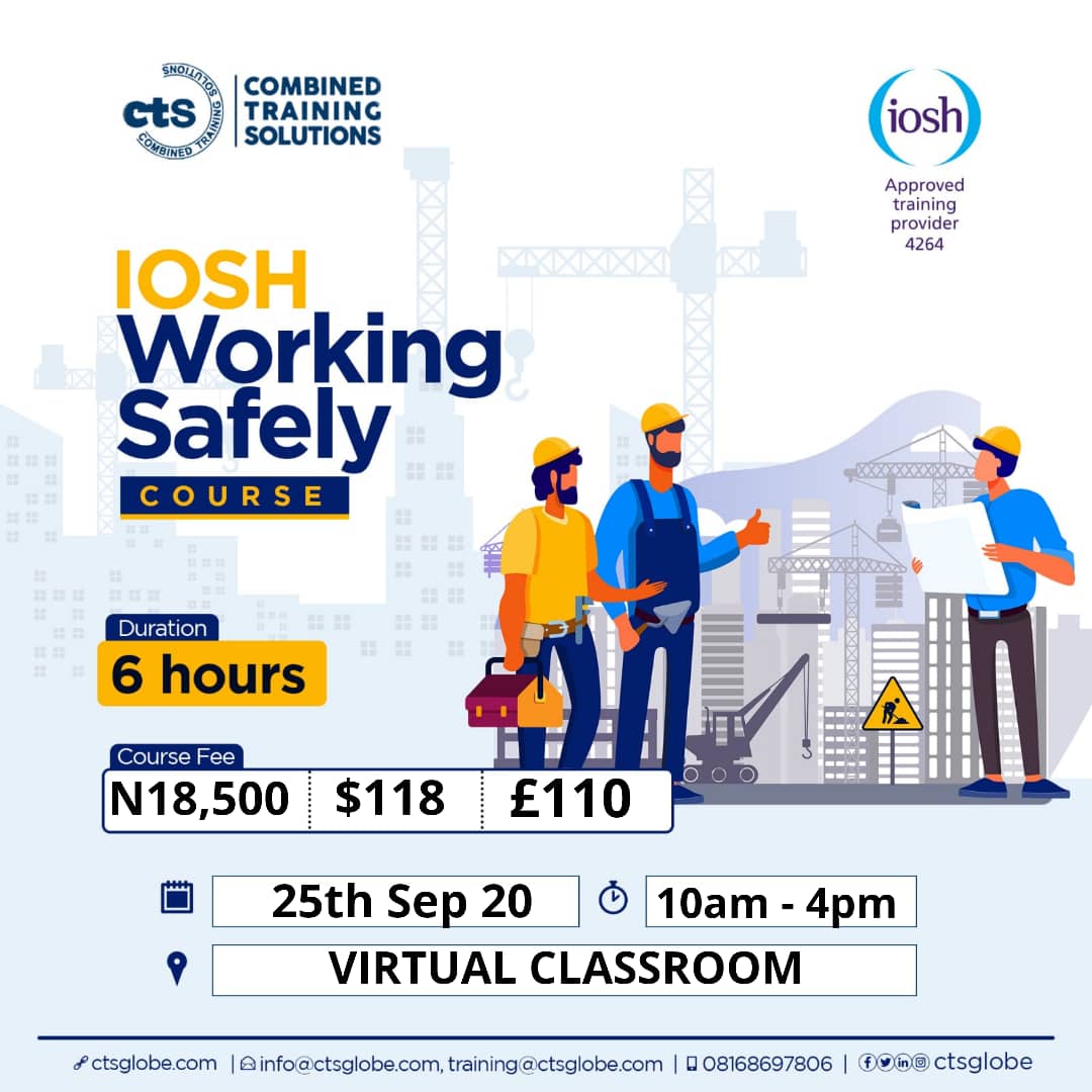 CTSGlobe's tweet photo. Register with us today and get started!
Visit www@ctsglobe.com or call 08168697806
.
.
.
.
#healthandsafety #ioshcourse #elearning #managingsafely #ctsglobe #hsenations #hsesummit #safetymydna #firstaid #training #professionalism #everydaysafe #thinksafety #makeitapriority https://t.co/wTvupeVK2r