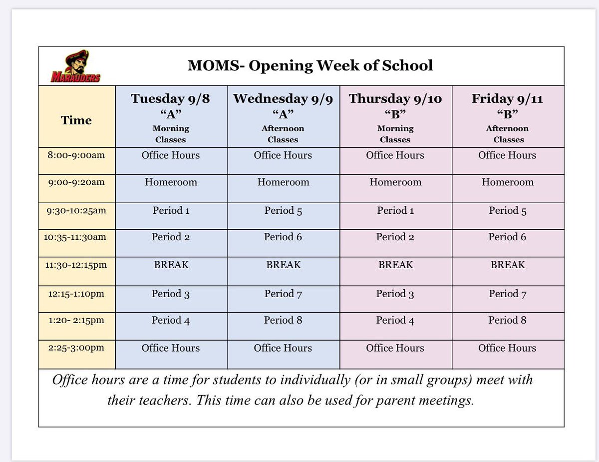 Welcome Back MOMS Students!
