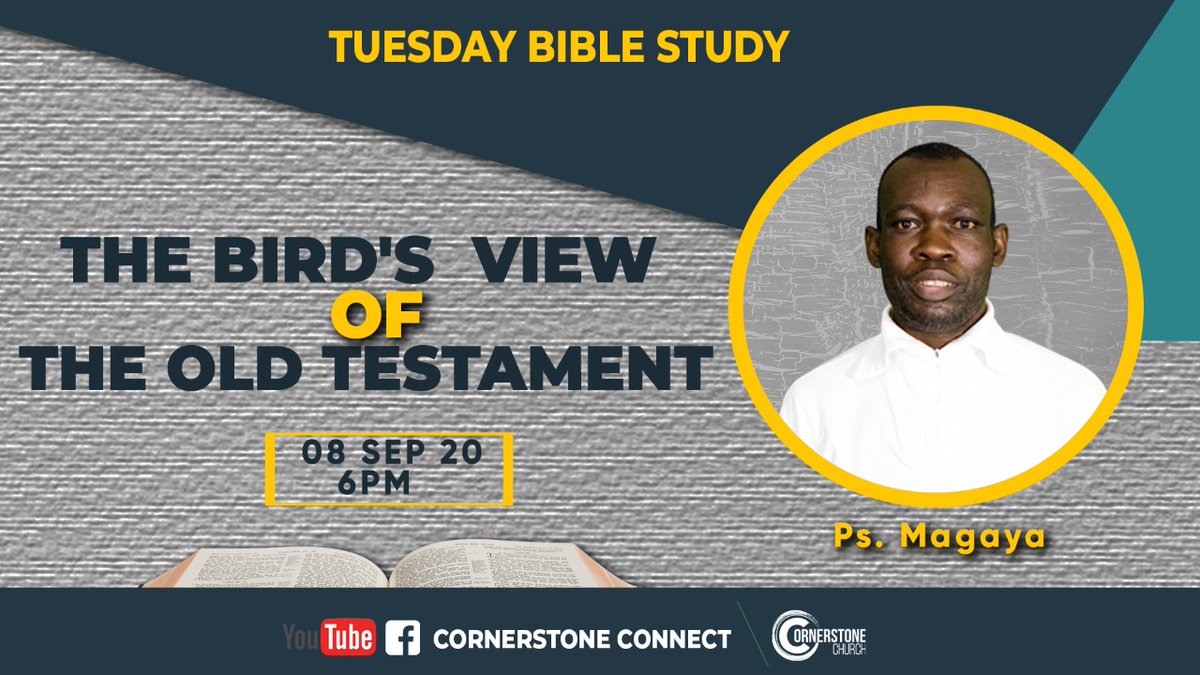 caog_connect's tweet photo. Dear brother and sister
We trust that you are still well and safe. Pastor Magaya will be sharing about the Old Testament. Do tune in at 6pm. Don't forget to invite your family members and a friend or three. #OldTestamentDiscussionWithPastorMagaya #BibleStudyTuesday https://t.co/LYyv9WJbsh