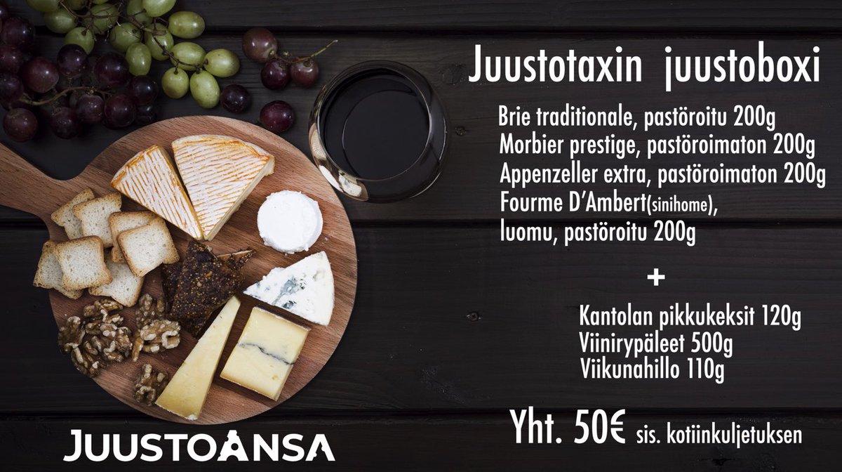 juustoansa's tweet photo. Arvatkaas mikä tekee comebackin......

JUUSTOTAXI!!! 🥳🚗🧀

Laita sähköpostiin laura@juustoansa.fi yhteystietosi sekä monta #juustoboxi’a haluat ja me toimitamme perjantaisin klo 14-18 Helsingin alueella! Boxeja saatavilla myös noudettuna.
#juustotaxi #supportyourlocal https://t.co/LwTqTJa1Id