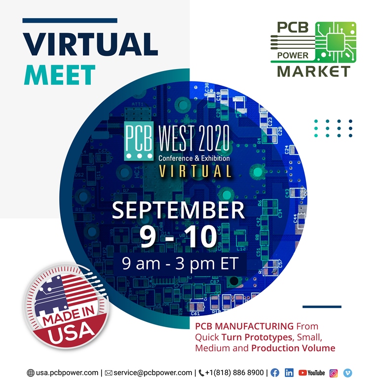 PCBPowerInc's tweet image. With 35 years of experience, we provide PCB Manufacturing from quick turn types, small, medium and production volume. We will be showcasing virtually at PCB West 2020 Virtual exhibition on September 9th &amp;amp; 10th. Meet us at pcbwest.com

usa.pcbpower.com

#PCBWest