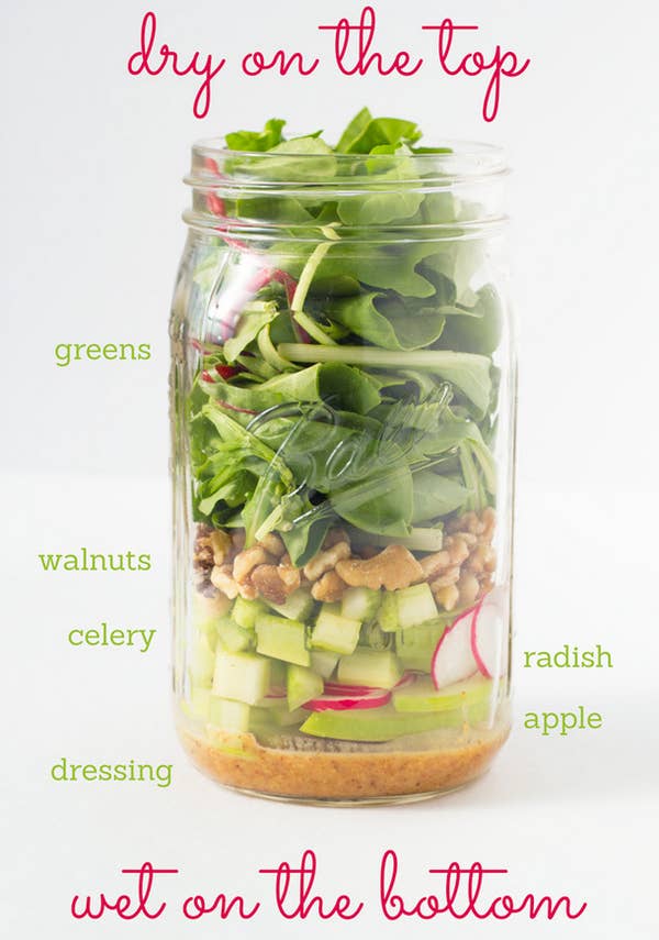 LiveWellCentre's tweet photo. How to make the best #mealprep salad
The dressing goes in first. This is so important! This guarantees that your salad ingredients don't get soggy.

That way when you turn the Mason jar over and unload it all into a bowl, it's perfect! https://t.co/CbqOzv3vSX