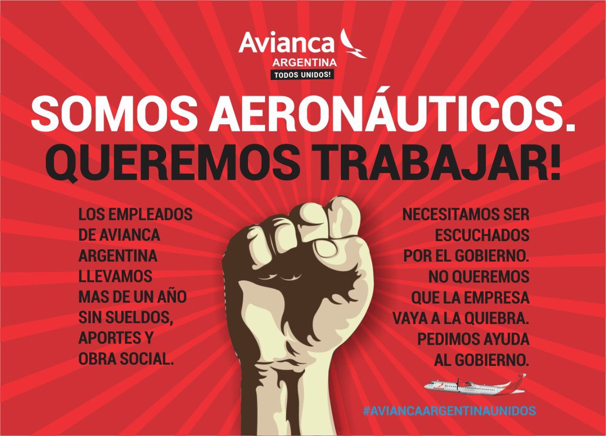 La única pelea que se pierde es la que se abandona <a href="/en_aviacion/">Aviación en Argentina</a> <a href="/AgenciaTelam/">Agencia Télam</a> <a href="/aviacionline/">Aviacionline.com</a> <a href="/canal26noticias/">CANAL 26</a> <a href="/tiempoarg/">Tiempo Argentino</a> <a href="/HANGARX/">HANGAR X - Aviación | Noticias</a> <a href="/osvaldobazan/">OB</a> <a href="/lucianageuna/">Luciana Geuna</a> <a href="/luisnovaresio/">luis novaresio</a> <a href="/Aero_Dato/">¡Dato Aéreo!</a> @MinTrabajoAR <a href="/APAERONAUTICOS/">APA</a> <a href="/Aeronavegantes/">Aeronavegantes</a> <a href="/mariomeoni/">Mario Meoni</a> @lajeantonio <a href="/diegobranca/">Diego Brancatelli</a> <a href="/DiputadosAR/">Diputados Argentina</a>