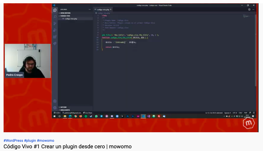 mowomoCom's tweet photo. #codigovivo
Programando un plugin en directo.
@Pedromcj95 @mowomoCom
#mowomo #WordPress #plugins https://t.co/vHxMPADKYe