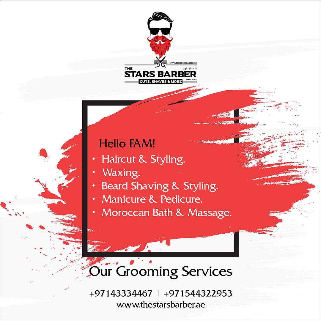TSBDubai's tweet photo. Hello FAM!
Just Imagine that Clean Feeling You Have After a Haircut. 

#thestarsbarberuae #barber #haircut #mydubai #instahair #hairstyle #instastyle  #instafresh #instagood #manicure #pedicure #facial #bodywaxing #bodyshaving #pamper #barberslife #haircut #skinfade #barbershop https://t.co/wq9m84EIZo