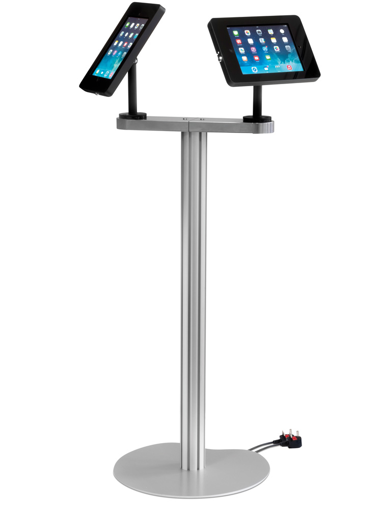 Euro_Dis's tweet photo. The most recent addition to our iPad display range is the iPad Duo. This system offers the solution of 2 iPads from 1 stand. Both iPads can be charged from 1 lead and the cable is completely concealed! https://t.co/WRa2NzijYJ https://t.co/A8QfNyyO4Z