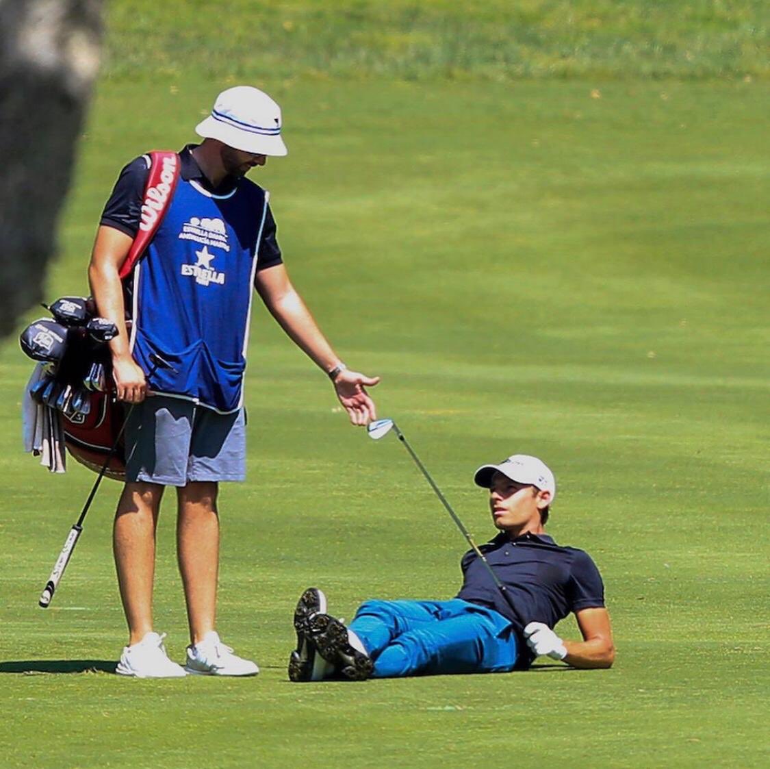 caddie_world's tweet photo. 72nd hole at Valderrama. 

Sometimes after  #ValderramaMasters week you need a little pick up 🤝 https://t.co/cSdxNogKIW