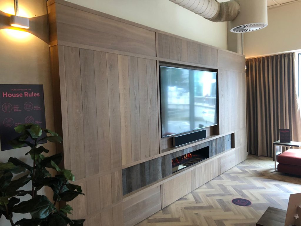 Lignify1's tweet image. Who remembers our feature fire place? Take a look at the finished article, now installed on site ✅