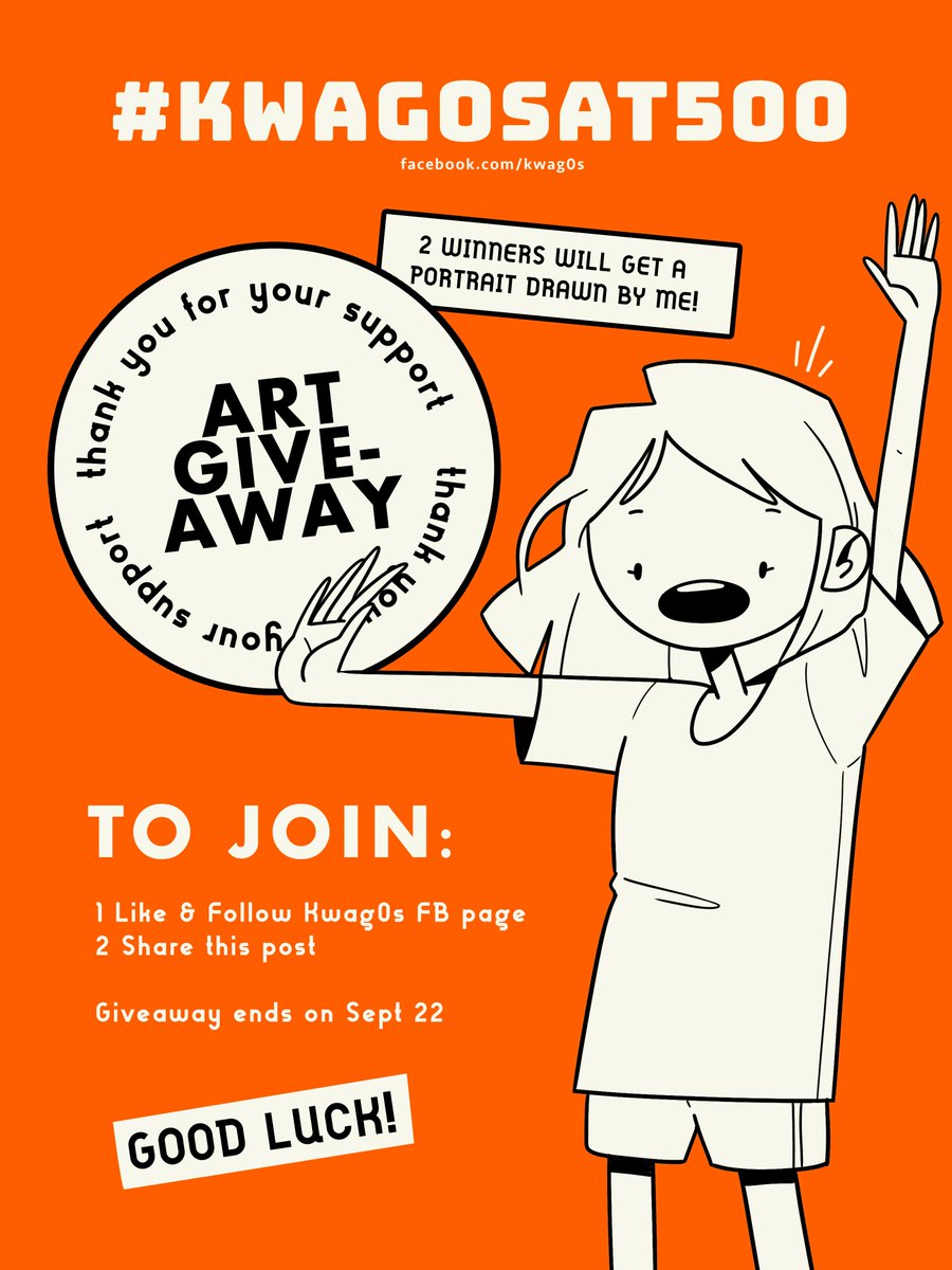 hello! i'll be hosting an art giveaway on my FB page for reaching 500 likes! #KWAGOSat500 ☺️?
if you want to join, here's the link to the post: https://t.co/R0LhjVUhkn