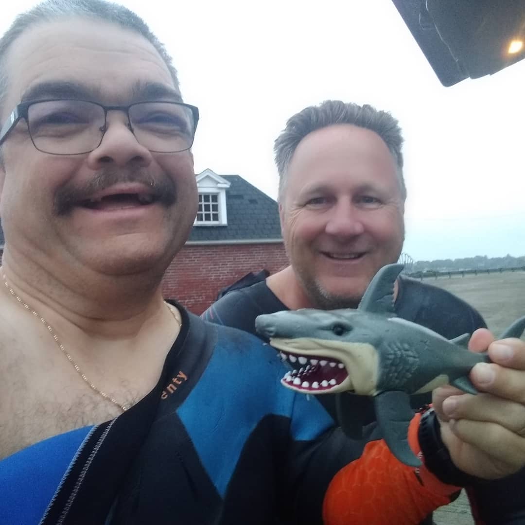 dwarfparatri's tweet photo. In a typical year, today would be the first day of classes at @pingreeschool but we all know that's not the case. So instead, I got up early for an ocean swim with my friend, and #PingreeSchool parent Bill G. Saw our first #SHARK 🦈 😮 #BetheHammer #PingreeTogether https://t.co/dqQzBhSaAs