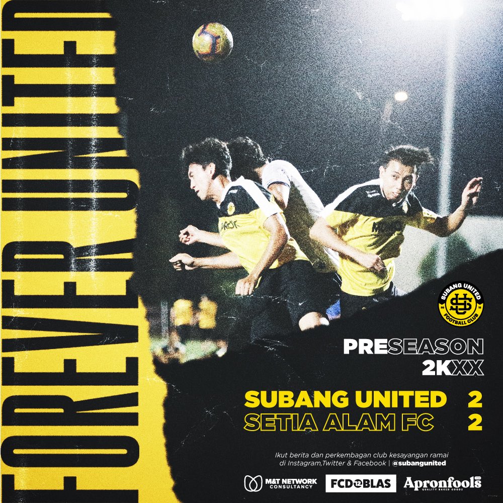 SubangUnited's tweet photo. Keputusan minggu ke 4 @subangunited . Perlawanan yang sengit sehingga tiupan wisel yang terakhir. 💛 #forsubang #sufc #subangunited https://t.co/xq3jcsrZyI