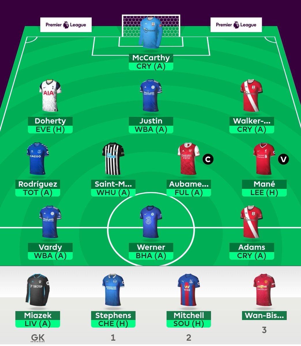 CabanMaciek's tweet photo. #Draft4
Vinagre stał się niepewny gry i jedyny def za 4.5, który spełniał moje potrzeby to był SOU. Miałem już 3x Soton więc Armstrong->ASM.
Poza tym co wymuszone to opcja żeby Son, Richarlison->Rodriguez, Vardy
James może robić liczby a Vardy na GW2 przeobrazi się w Martiala https://t.co/dLSAPfwrBX