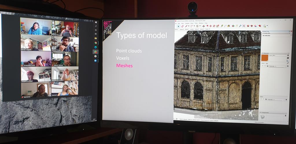 We're having a lovely afternoon running an online workshop introducing #3dmodeling to @WysingArtsCentr #artists