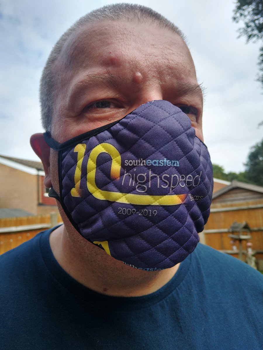 HighSpeed_H's tweet image. So I designed and commissioned a set of #facemasks from @BagsofloveUk for work, featuring the @Se_Railway #class395 #Javelin #HighSpeed #10Years and #loveforthelost which is close to my heart.