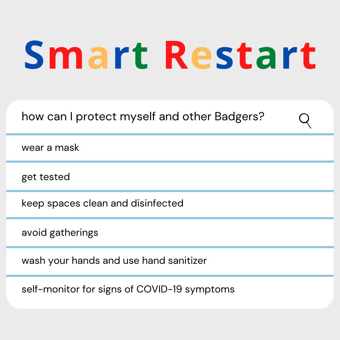 UWMad_FinAid's tweet image. Protect yourself and fellow Badgers! #SmartRestart #MaskUpUW