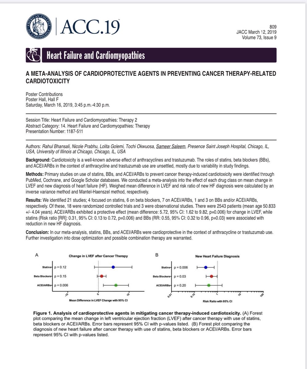 daluz_levi's tweet photo. @doc_jdam A#3 Sharing meta analysis form ACC 2019 Journal on Cardioprotective agents in prventing cancer therapy related cardiotoxicity #CardioBytes https://t.co/yS4QE5ZrOU