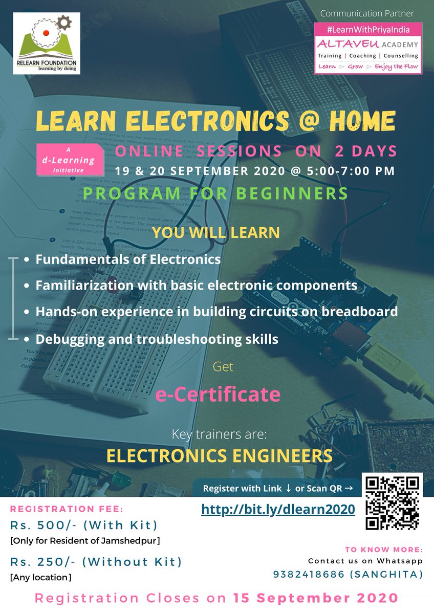 PriyaSenguptaIN's tweet photo. #IDoWhatILoveToDo: Bring Good News
Join me in a joyful #learning experience brought to you by a team of innovative ELECTRONICS ENGINEERS.
ENROL EARLY!
#Communicate #Motivate #Transform
#Coach #Train #Author #Edit #Publish
#Career #Motivation
#WithPriyaIndia #Workshop #ALTAVEU https://t.co/BlZJst56u3