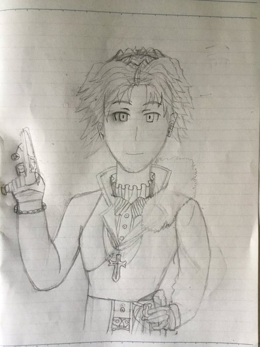 とりあえず今日はアナログでfgoのバーソロミュー・ロバーツを描きました〜 いつか清書したい 