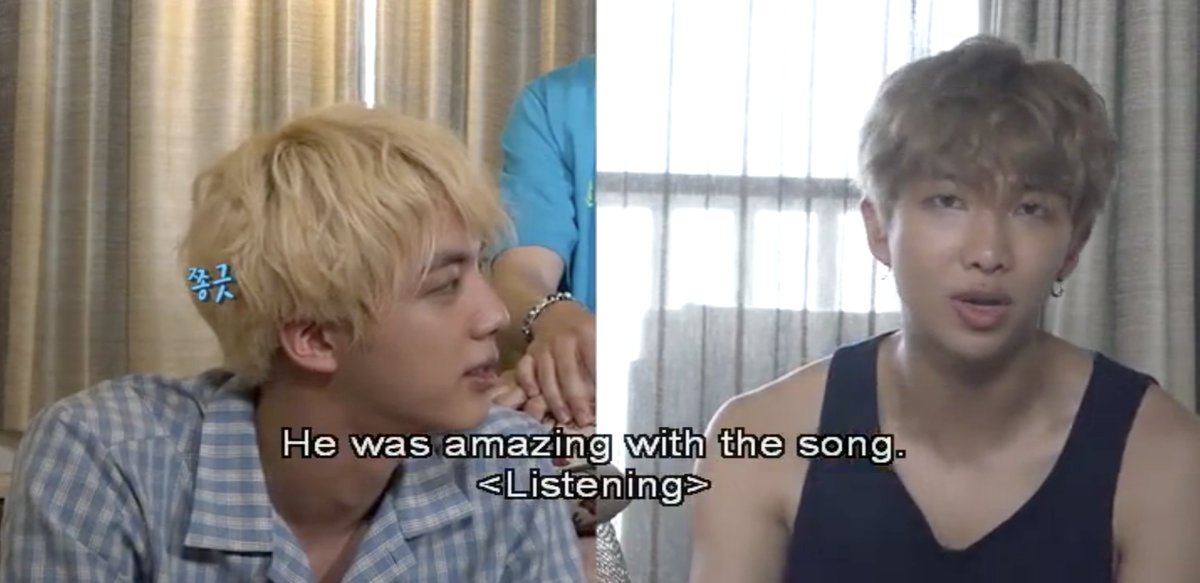 Then comes Epiphany, another turning point for Jin. Here Namjoon is talking about it before it was release and is praising Jin for making Epiphany completely his own. Tae also chiming in, which is not surprising since we all know BTS are Epiphany stans.