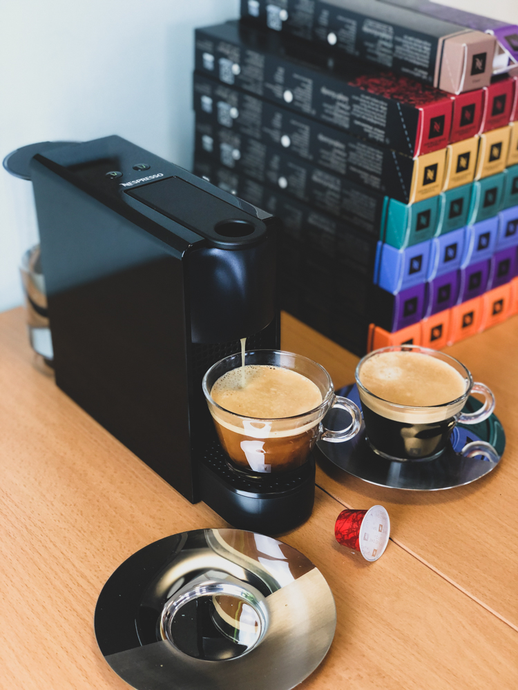 Treating the fishes now we're back in the office. Thanks to a nifty promotion by <a href="/NespressoUK/">Nespresso UK&Ireland</a> we got this machine and cups for only a pound! #MyNespressoMoment
