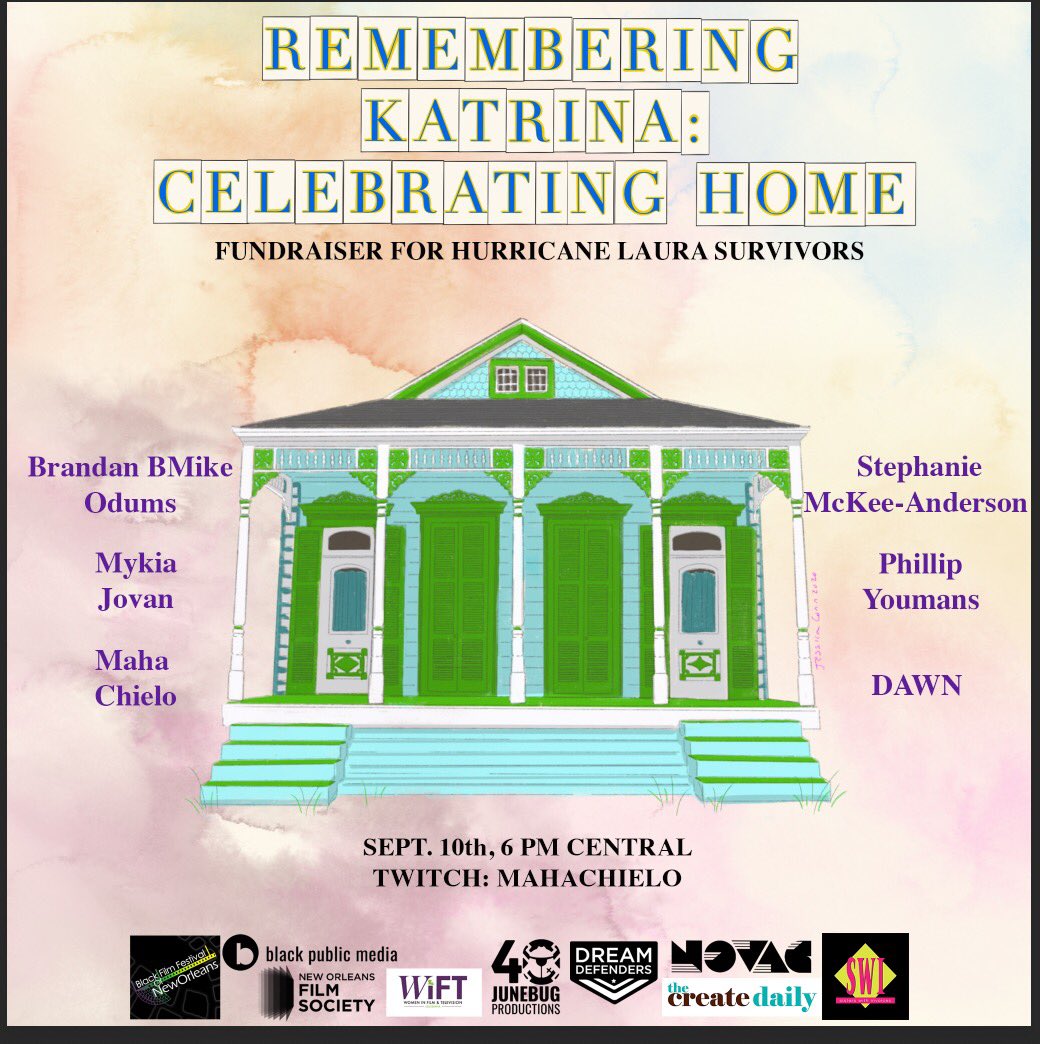 blacklightontv's tweet photo. Join us Sept. 10th! 

Black New Orleanian artists will discuss how Katrina and the city effected their work, how art can preserve history, and shape the future. There will be a musical performance by Mykia Jovan. 

https://t.co/VyK5v9Dyum

#helplakecharles 
#katrina15 https://t.co/Vj6hAlswFK