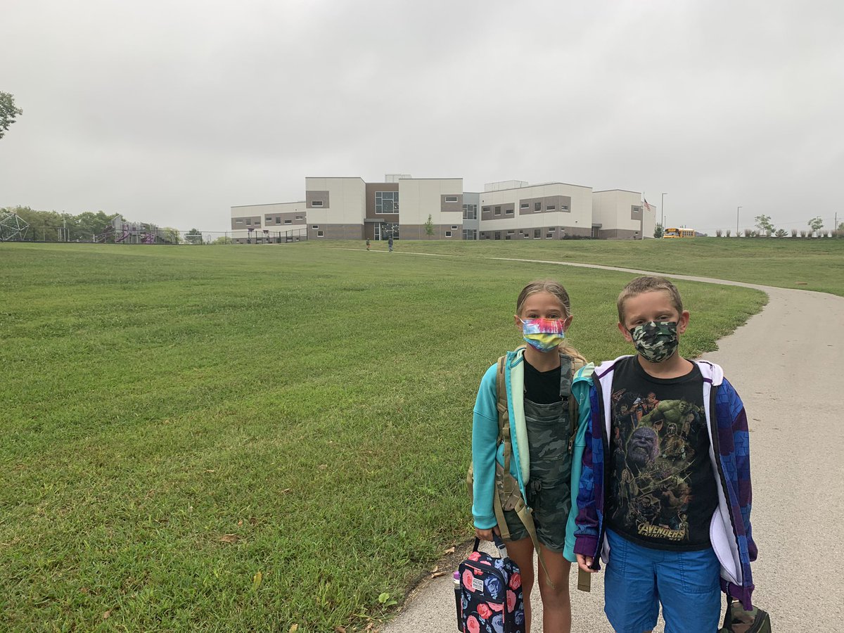 NHoltwick's tweet photo. I’ve waited 179 days to see them walk back into their beloved @NV_panthers! We’re so excited for this year!!! @kristy_barnes_ enjoy this moment! #NKC1stDay #nkcfirstday @NKCSchools https://t.co/tgRMISztOU
