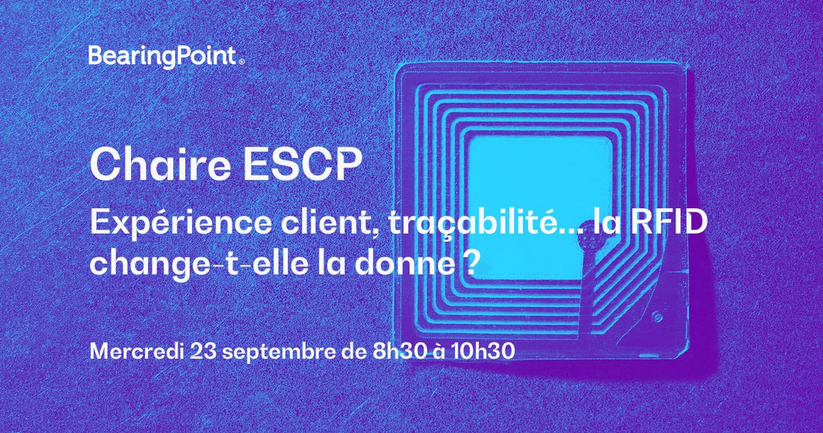 [#Chaire ESCP] Retrouvez au programme du prochain petit-déjeuner de la Chaire ESCP/BearingPoint, des échanges autour des technologies #RFID :
remanufacturing, flexibilisation des entrepôts, traçabilité, collecte de données...
Rendez-vous le 23 septembre 👇🏻
bearingpoint.com/fr-fr/notre-su…