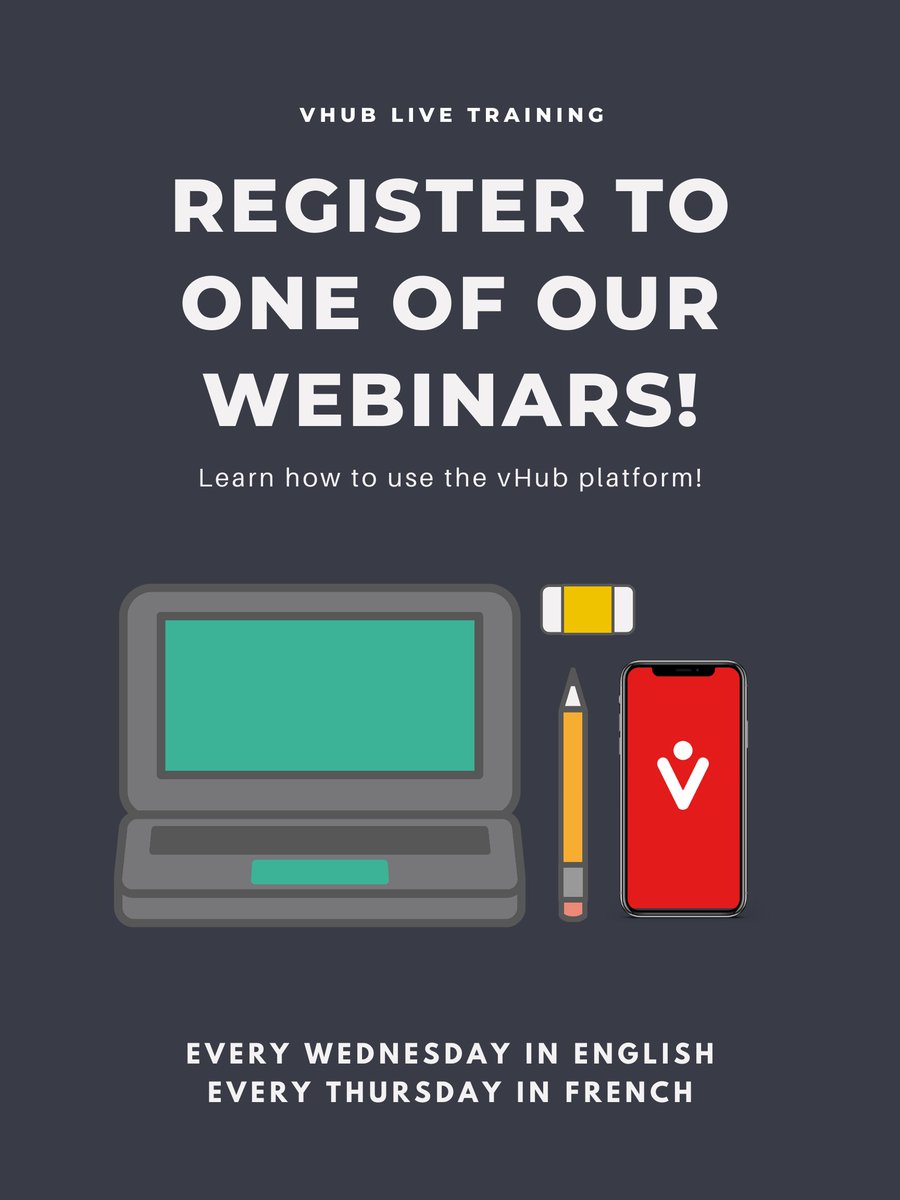 vhubapp's tweet photo. Learn how to use the vHub platform - Register to one of our weekly webinars! https://t.co/nPTsRCppfE https://t.co/FiBt6UC0W9