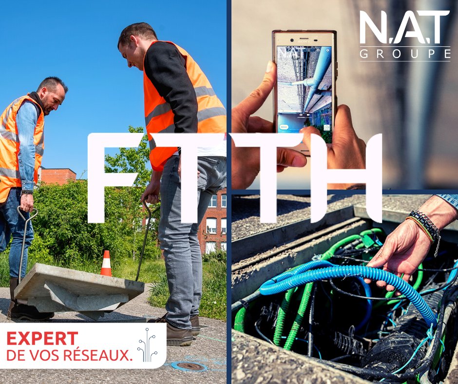 GroupeNAT's tweet image. Le @GroupeNAT complète ses services #FTTH qui vous concernent.
Nous accompagnons toute la filière #Fibreoptique (bureaux d’études, entreprises de génie civil, opérateurs télécom, FAI, collectivités engagées dans le déploiement, … 
👉groupe-nat.fr/contact/

#5G #formation #DICT