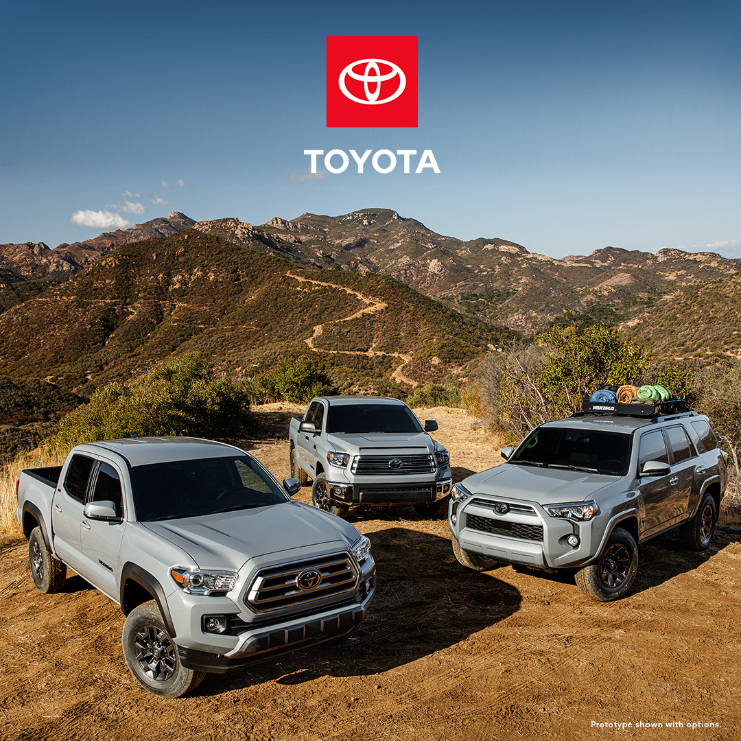 ClasToyota's tweet photo. We're promising you the moon. And delivering the TRD Pro in a new and exclusive color: Lunar Rock. It's out of this world. https://t.co/pZeAgA4pTv https://t.co/4xspm5bJdk