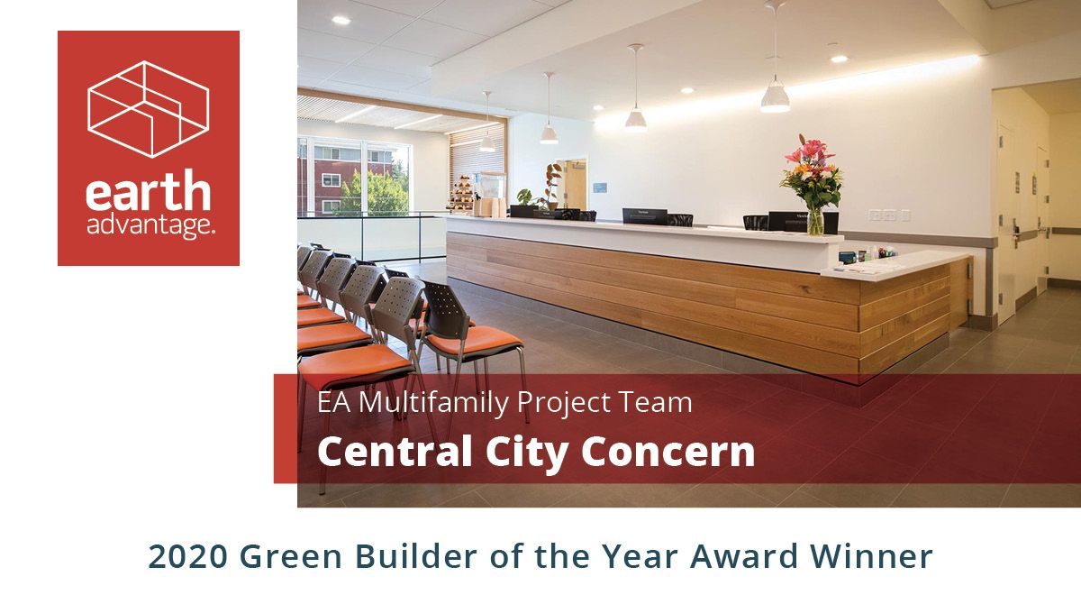 EarthAdvantage's tweet photo. We're excited to announce that Central City Concern | @CCCPortland is this year's winner of our Earth Advantage Multifamily Project of the year award for Blackburn Center apartments. #EAgreenbuilderoftheyear #EAMF https://t.co/uV04MPMuIf https://t.co/3QCstJY5Kx
